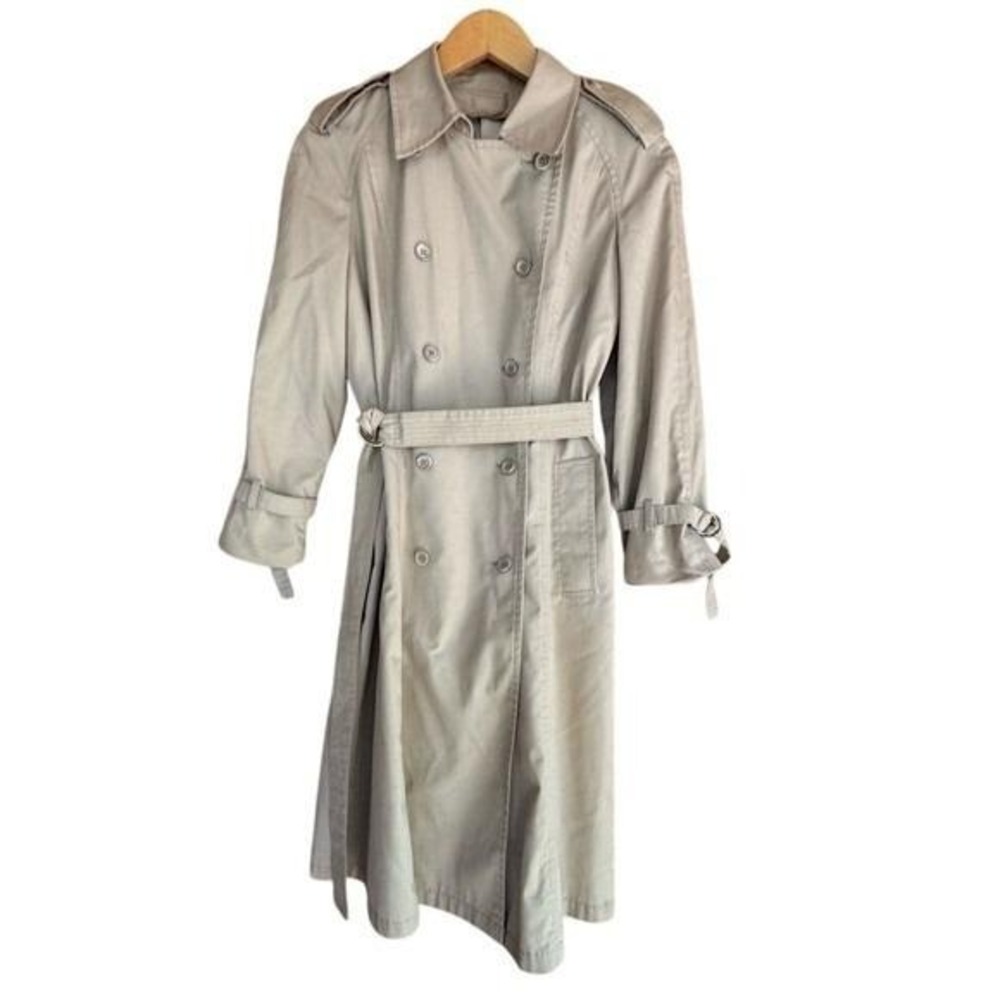 London Fog Trench Coat Tan 8P Vintage Normcore Work Classy Staple Raincoat